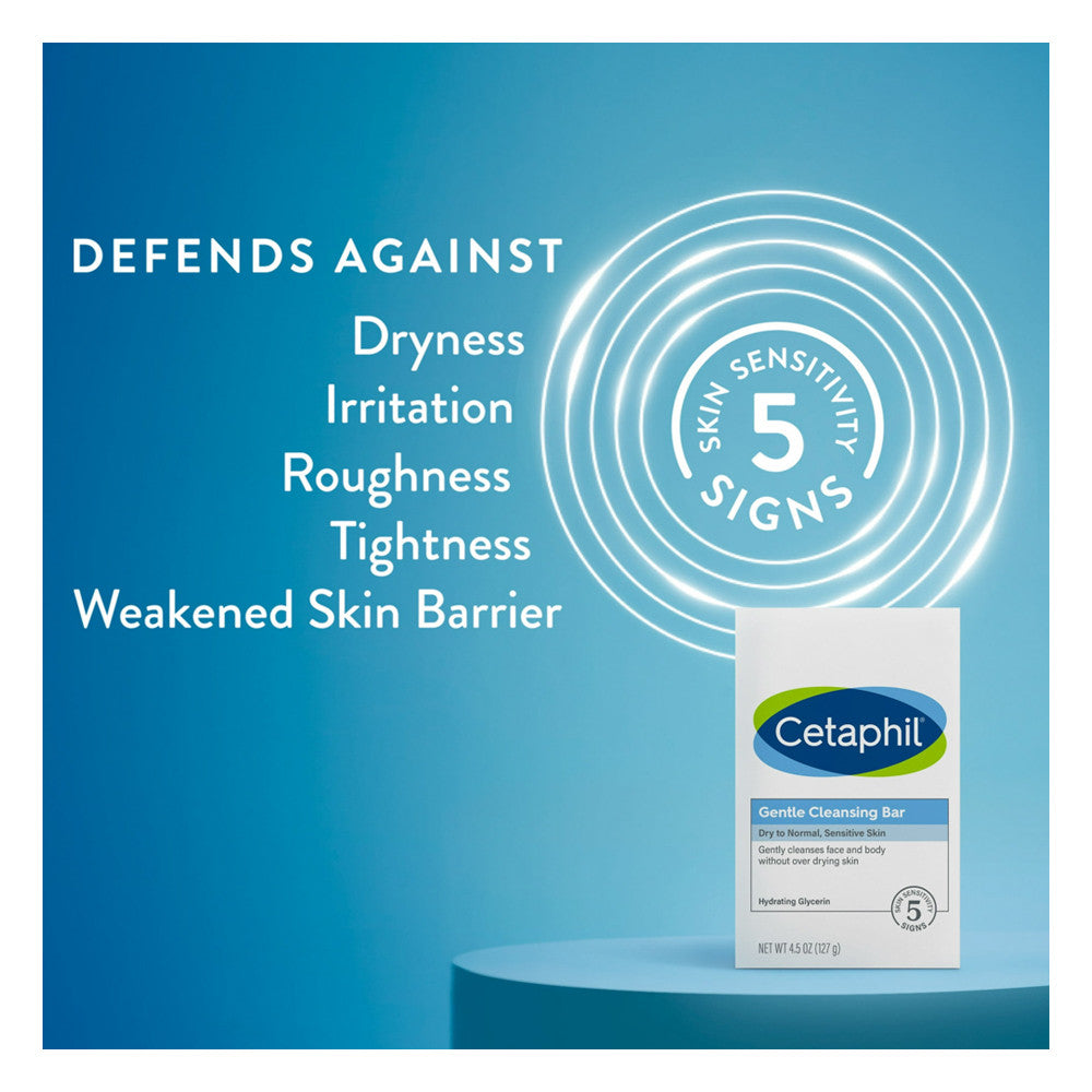 Cetaphil Gentle Cleansing Bar For Dry And Sensitive Skin - 4.5 Oz