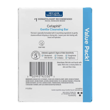 Cetaphil Gentle Cleansing Bar Value Pack, Sensitive Skin, 3 Ea