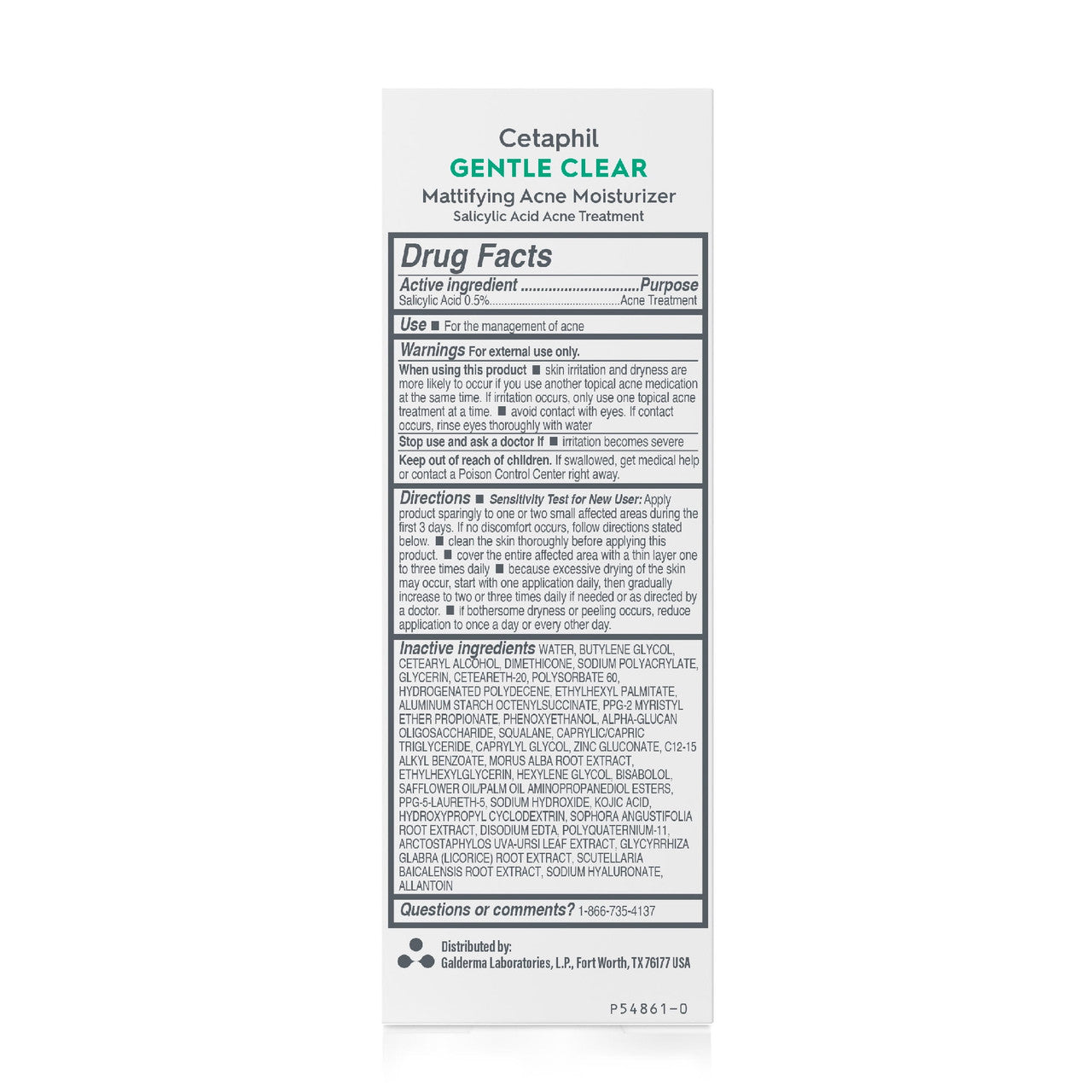 Cetaphil Gentle Clear Mattifying Acne Moisturizer with Salicylic Acid, 3 Oz