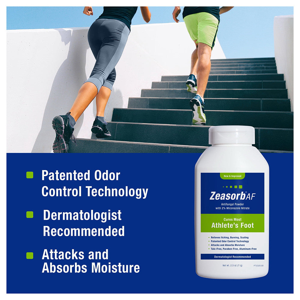 Zeasorb Athletes Foot Antifungal Powder Odor Control Treatment Super Abosorbent Powder, 2.5 Oz