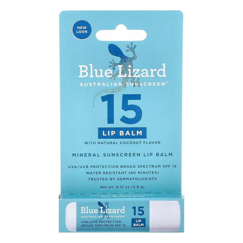 Blue Lizard Australian Sunscreen Mineral Lip Balm SPF 15 Coconut Flavor 0.13Oz (3.8g)