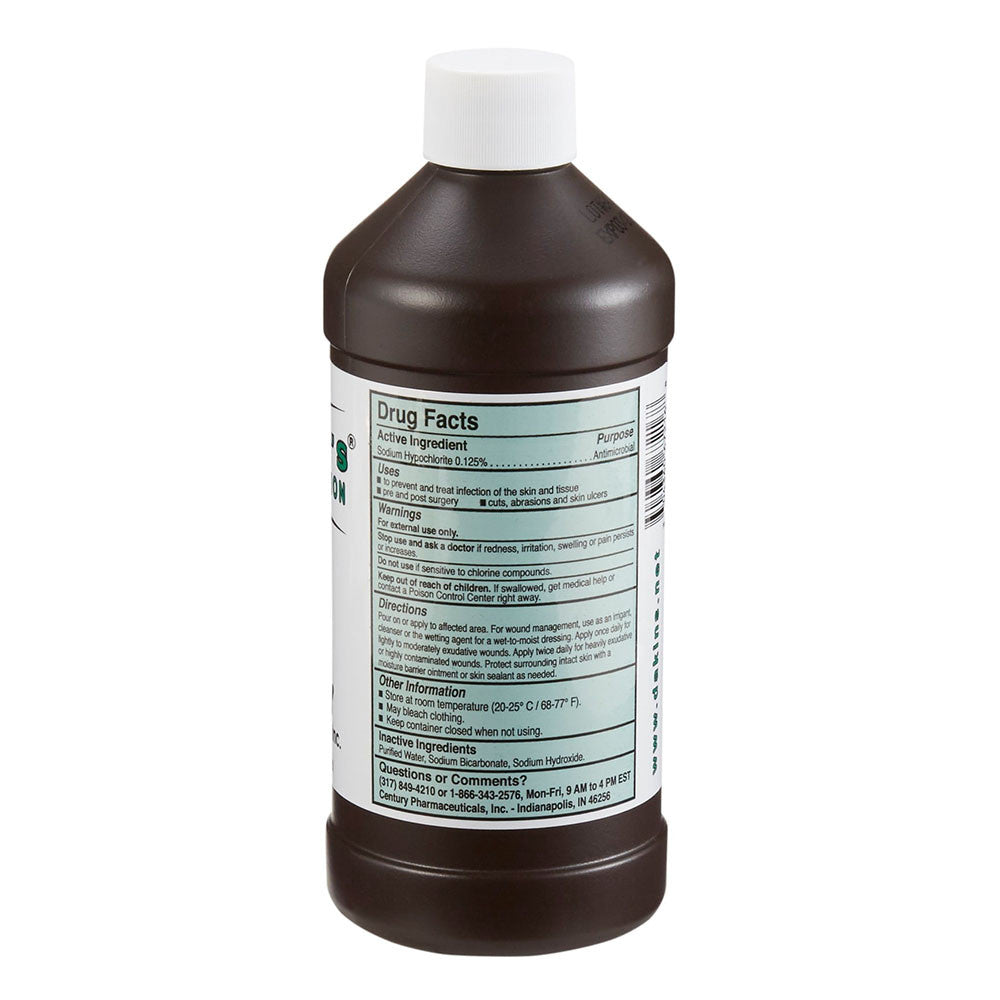 Dakins Solution Quarter Strength Sodium Hypochlorite 0.125%, 16 Oz