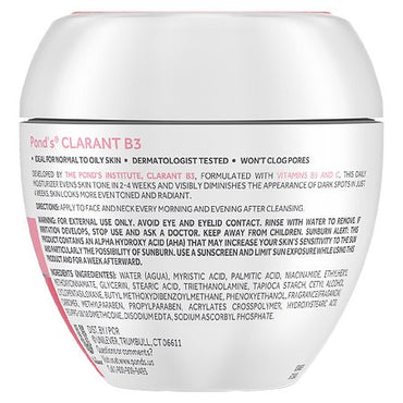 Ponds Clarant B3 Normal To Oily Skin Moisturizer Face Cream For Anti-Dark Spots - 7 Oz