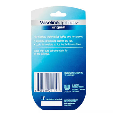 Vaseline Lip Therapy Original, Fragrance free Twin Pack, 0.5 Oz