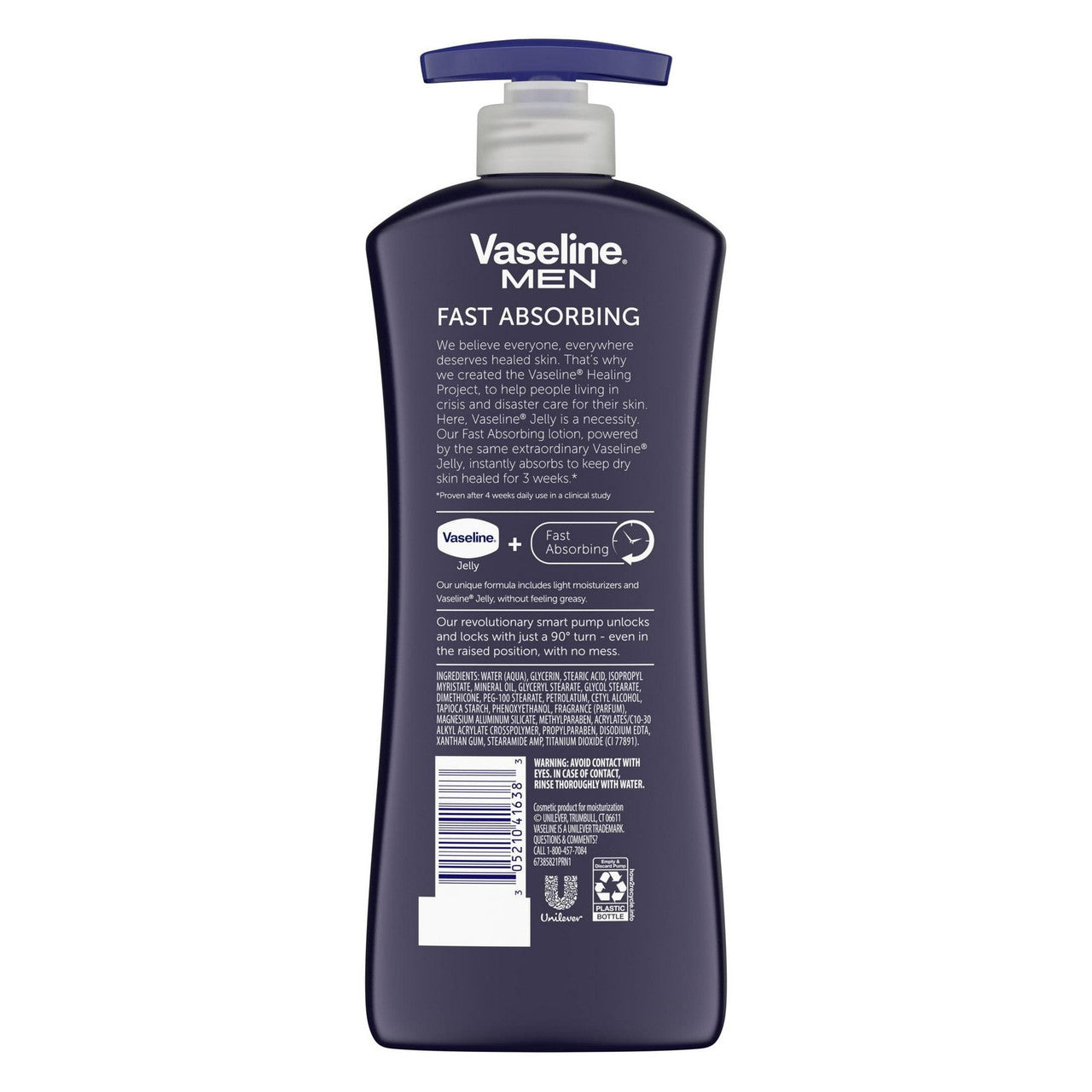 Vaseline Men Fast I.C Absorbing Body And Face Lotion - 20.03 Oz
