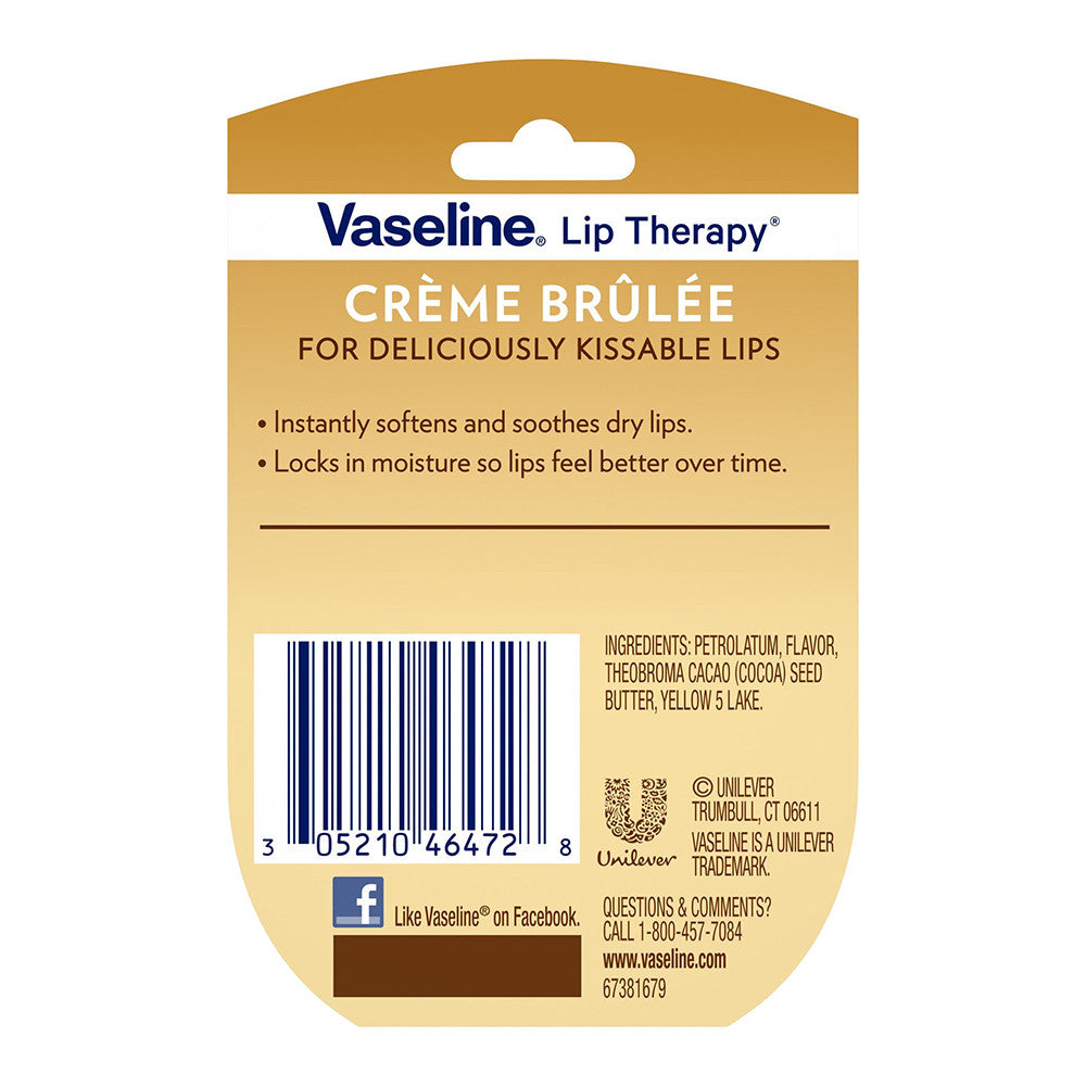 Vaseline Lip Therapy Creme Brulee Jar, 0.25 Oz