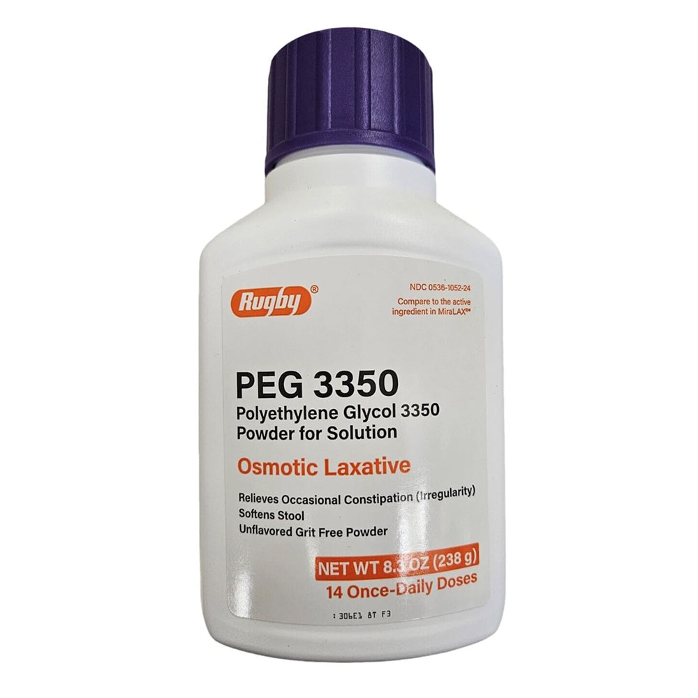 Rugby Polyethylene Glycol 3350 Osmotic Laxative Powder for Solution, 8.3Oz