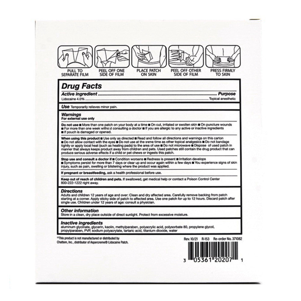 Rugby Maximum Strength 4% Lidocaine Pain Relief Patches, 30 Ea