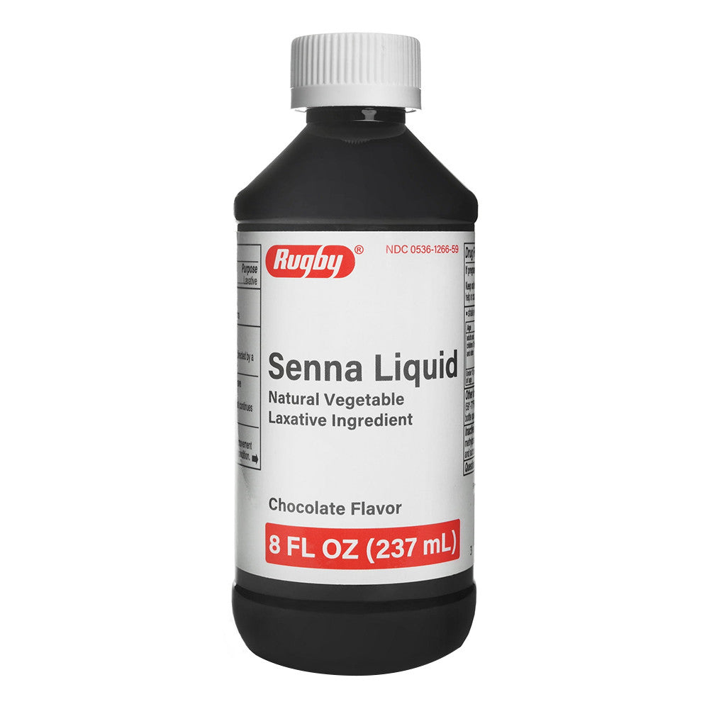 Rugby Senna Liquid Natural Vegetable Laxative, Chocolate Flavor, 8 Oz