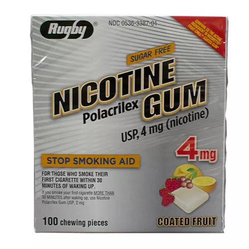Nicotine Polacrilex Gum 4 Mg Coated Fruit Tablets, 100 Ea