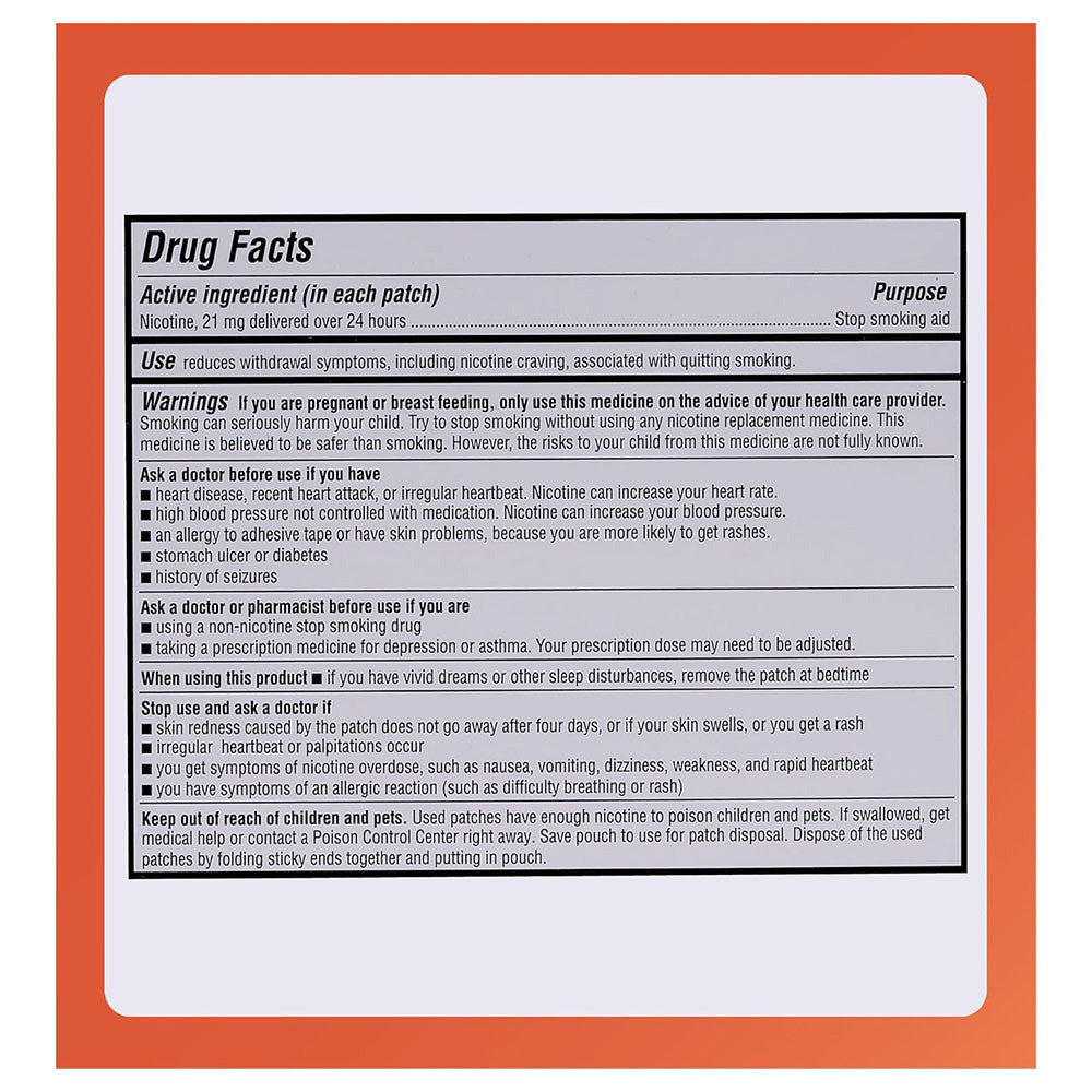 Rugby Step 1 Clear Nicotine Transdermal System 21 mg, Stop Smoking Aid Patches, 14 Ea