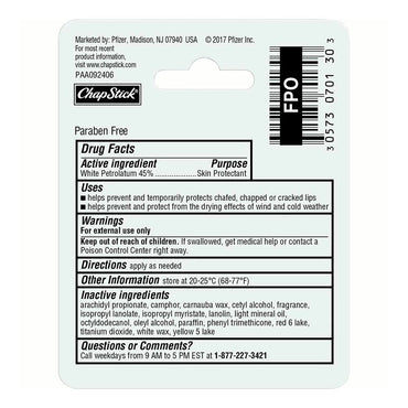 ChapStick Skin Protectant Classic Original Lip Balm Pack, 3 Ea