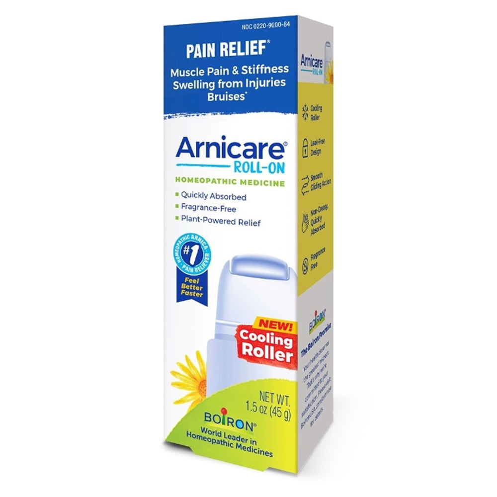 Boiron Arnicare Roll On for Pain Relief Muscle Pain and Stiffness Swelling from Injuries Bruises 1.5Oz (45g)
