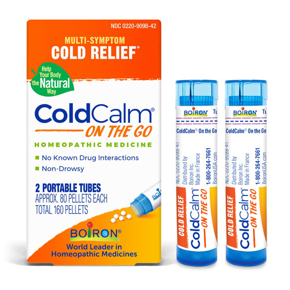 Boiron ColdCalm On The Go Pellets, Homeopathic Medicine for Cold Relief, 160 Ea