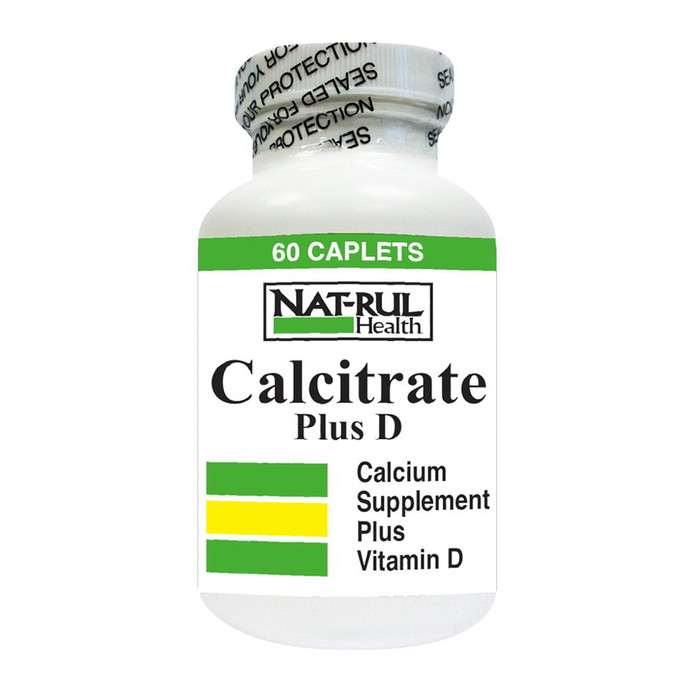 Nat-Rul Health Calcitrate plus D Caplets, 60 Ea