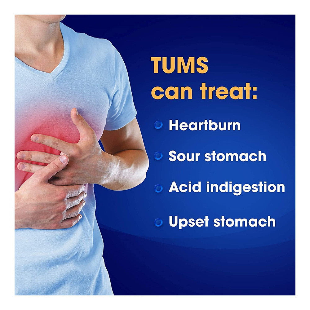 Tums Antacid Extra Strength Chewable Tablets, Assorted Berries, 12 Rolls