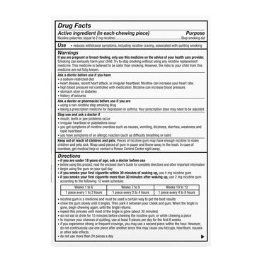 Nicorette Nicotine Stop Smoking Aid Gum 2 Mg, White Ice Mint, 100 Ea