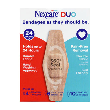 Nexcare Duo Flexible Fabric Assorted Bandages, 20 Ea
