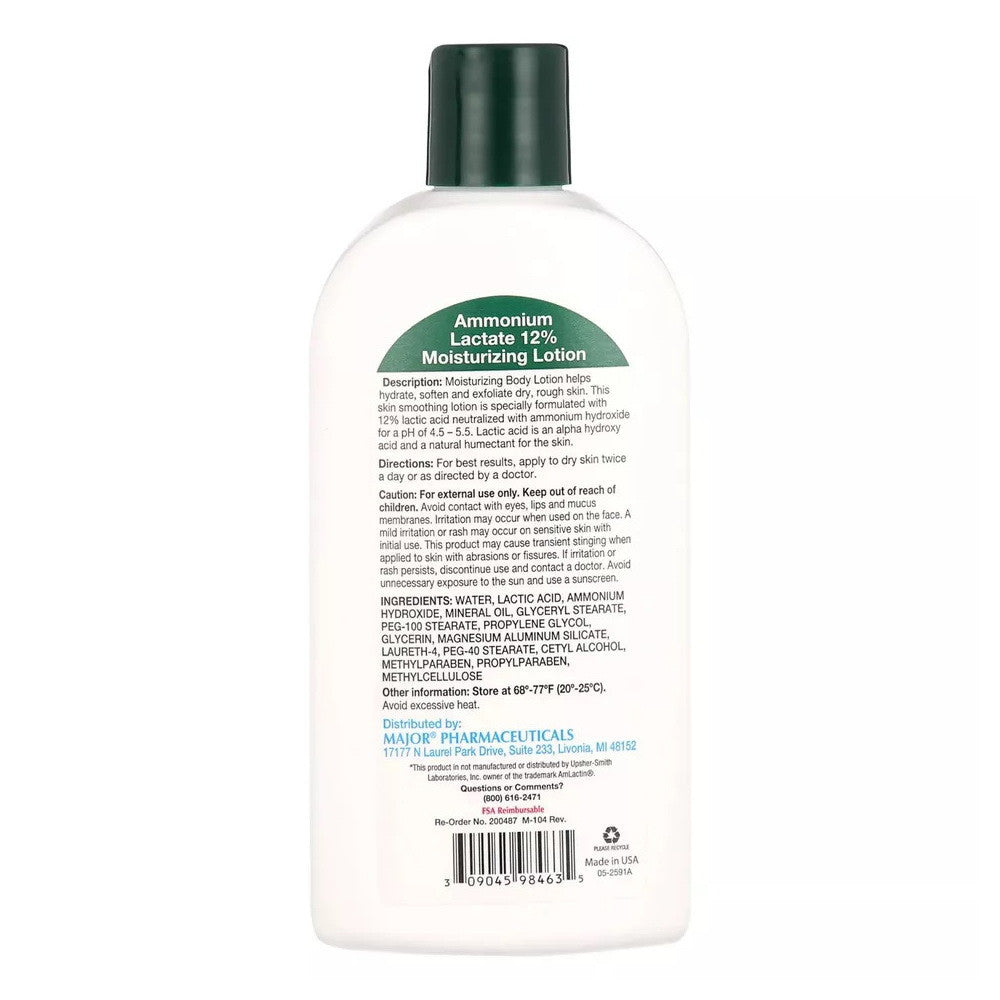 Major Pharmaceuticals Ammonium Lactate Lotion 12% Moisturizing Lotion, 14 Oz