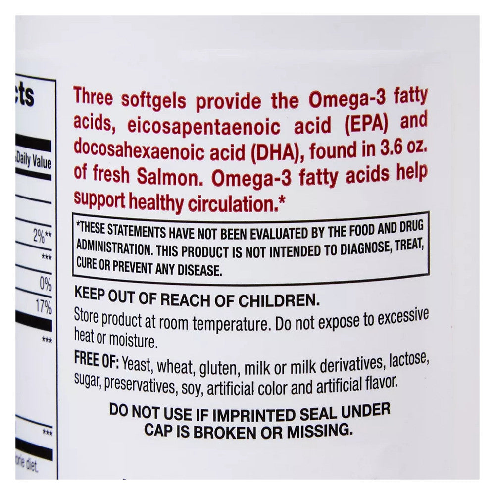 Major Fish Oil Cholesterol Dietary Supplement Softgels, 100 Ea