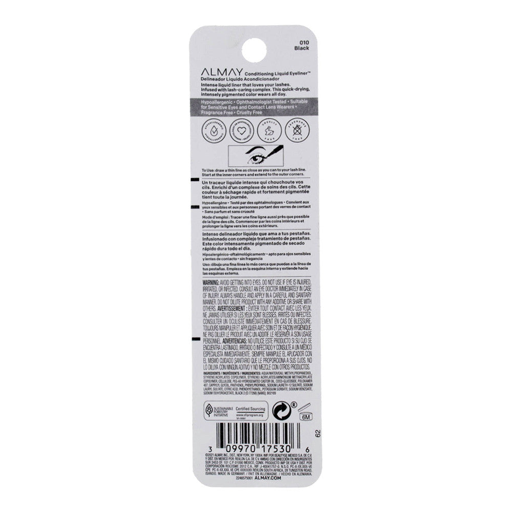 Almay Conditioning Liquid Eyeliner Longwearing Waterproof, 0.03 Oz