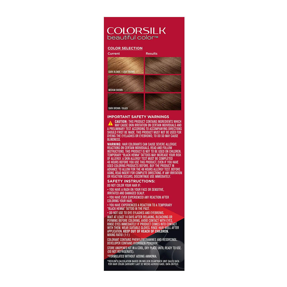 Revlon Colorsilk Beautiful Color Permanent Hair Color, Medium Ash Brown, 1 Ea