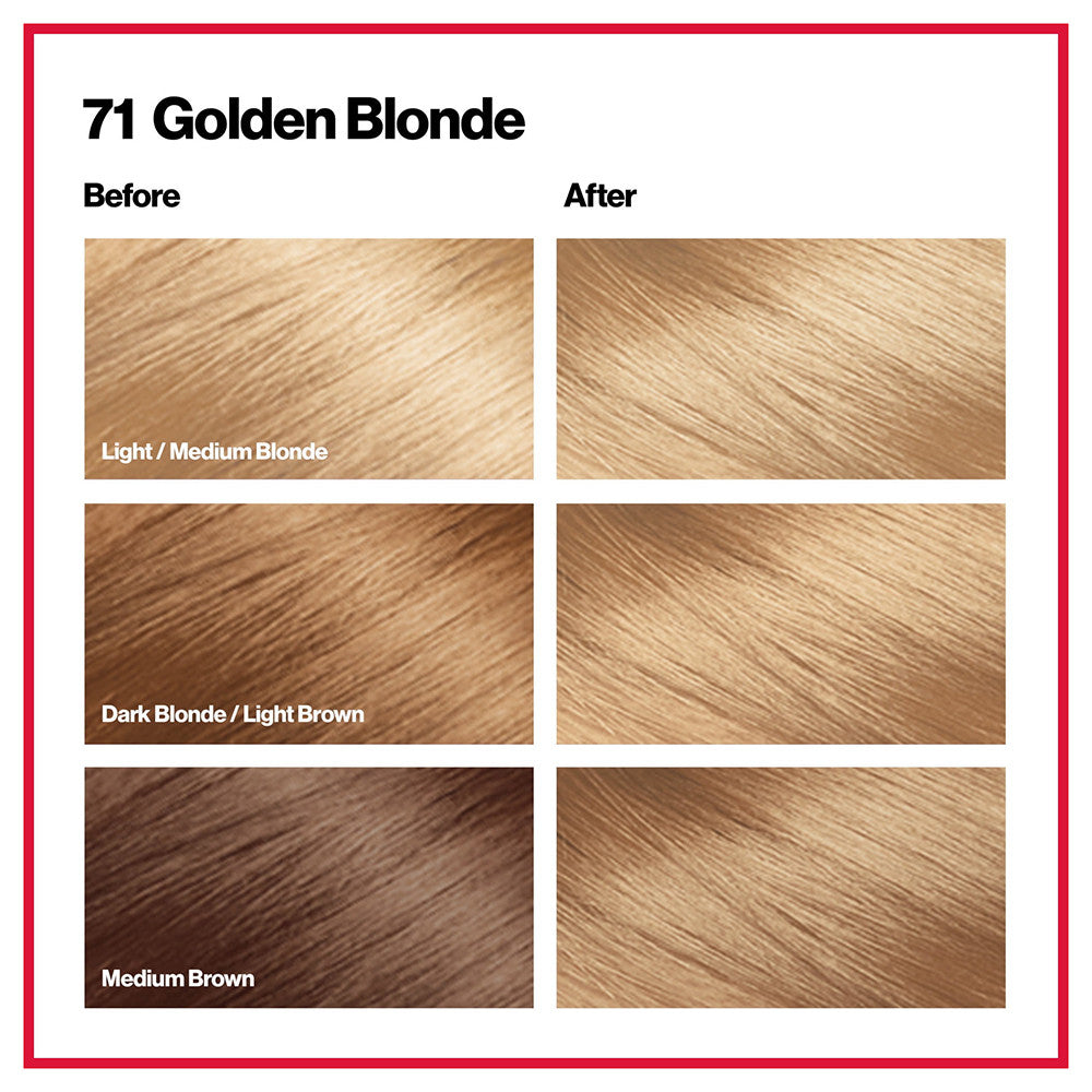 Revlon Colorsilk Beautiful Color Long Lasting Permanent Hair Color, 71 Golden Blonde, 1 Ea
