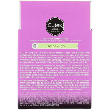 Cutex Swipe and Go Nail Polish Remover Pads, 10 Ea