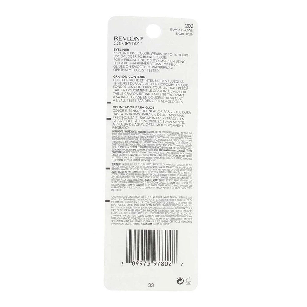 Revlon Colorstay Waterproof Eyeliner, Black Brown, 0.01 Oz