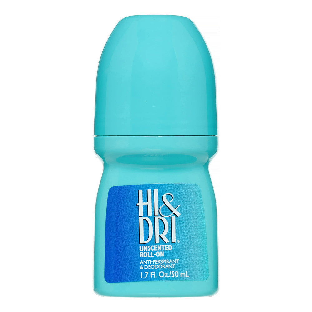 Hi and Dri Unscented Roll On Anti Perspirant Deodorant, 1.7 Oz