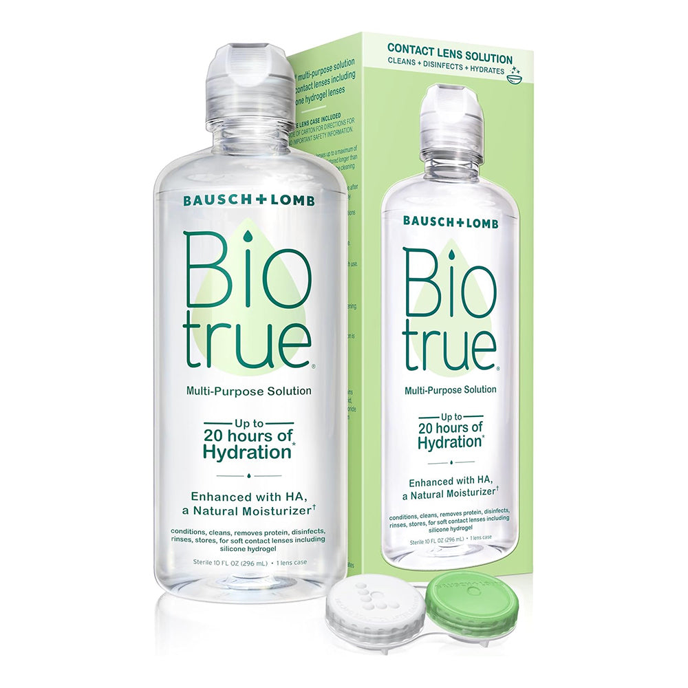 Bausch and Lomb Biotrue Multipurpose Solution Enhanced with Natural Moisturizer Cleans and Soft Contact Lenses 10Oz (296ml)