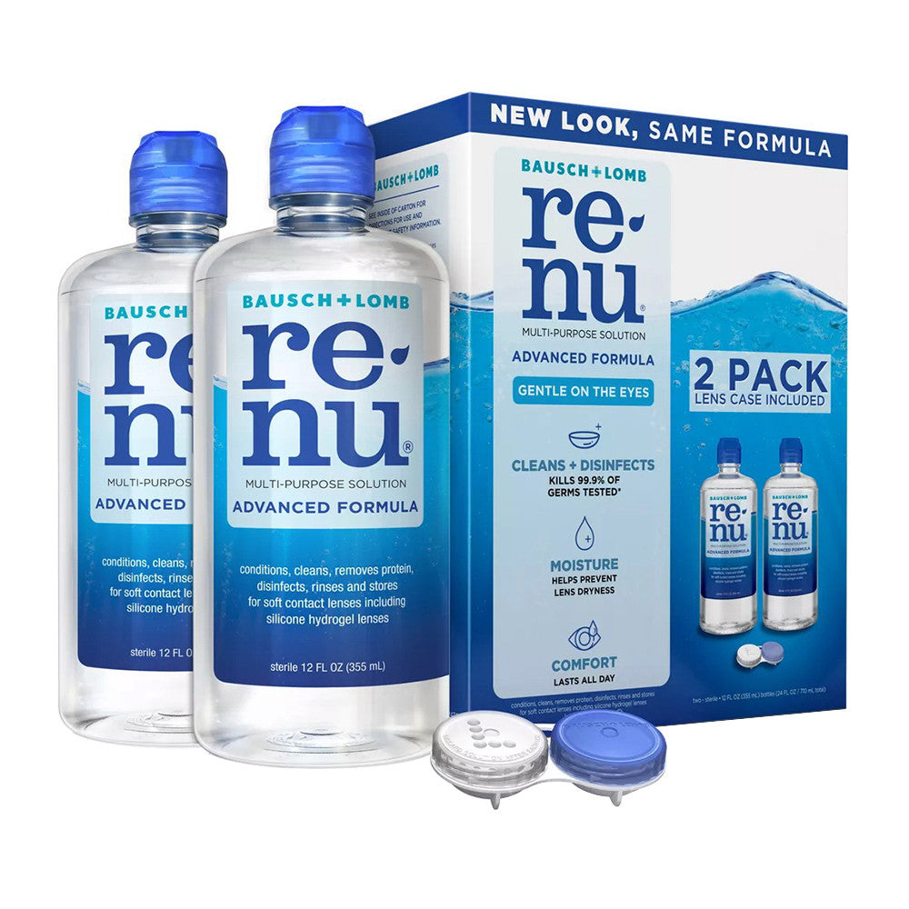 Renu Multipurpose Contact Lense Cleaner Solution Twin Pack, 12 oz, 2 Ea