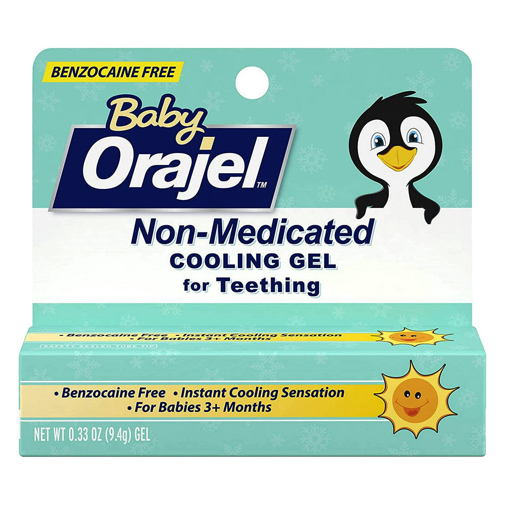 Orajel Day and Night Time Baby Non Medicated Cooling Teething Gel Twin Pack, 0.33 Oz
