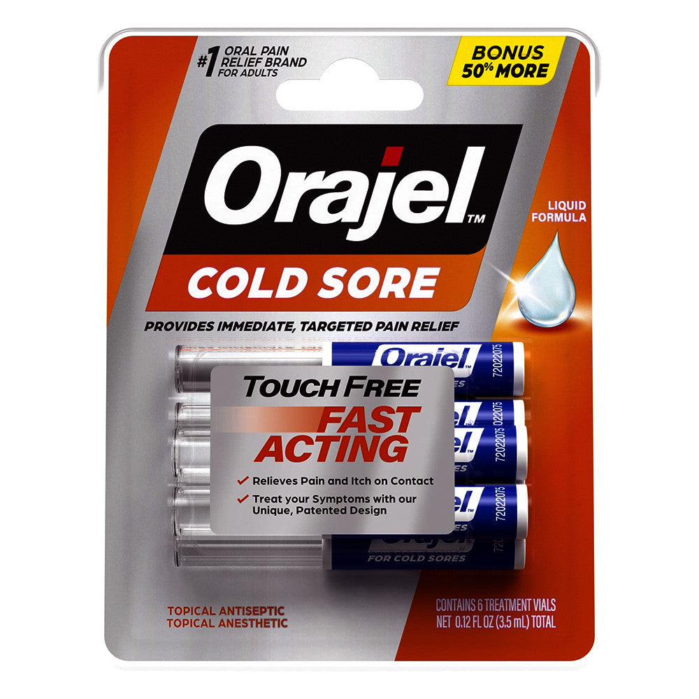 Orajel Touch Free Cold Sore Treatment Applicator, 6 Ea