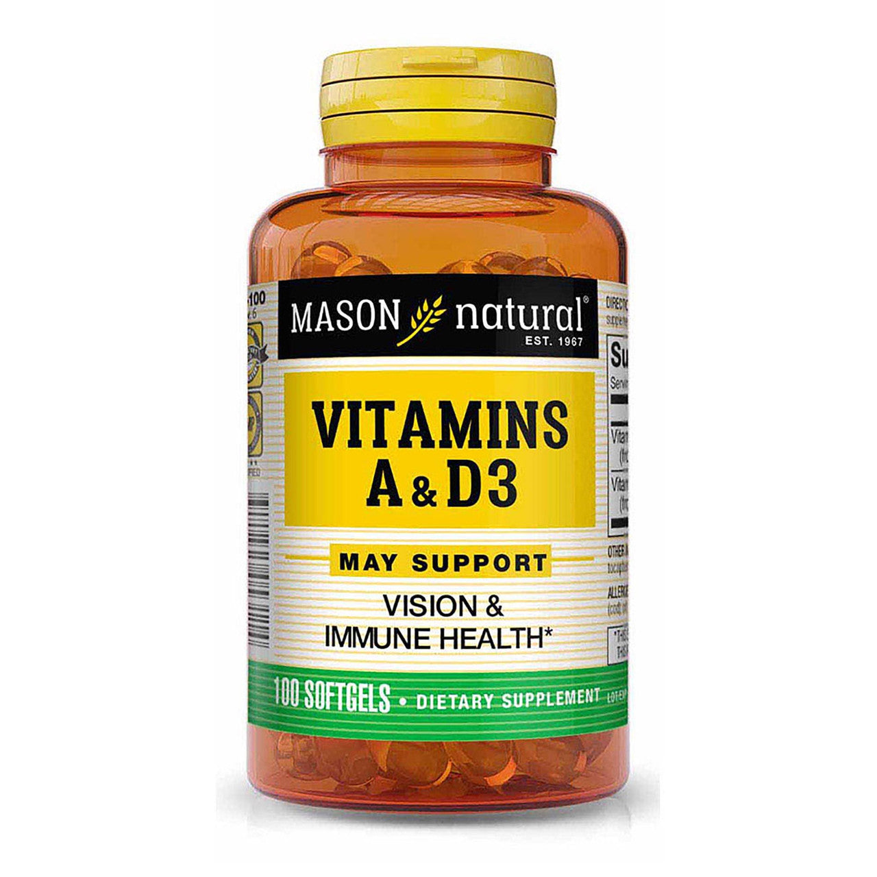 Mason Natural A-5000 Iu With D-400 Iu Softgels, Fish Liver Oil - 100 Ea