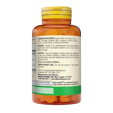 Mason Natural Vitamin K2 100 mcg General Health Tablets, 100 Ea