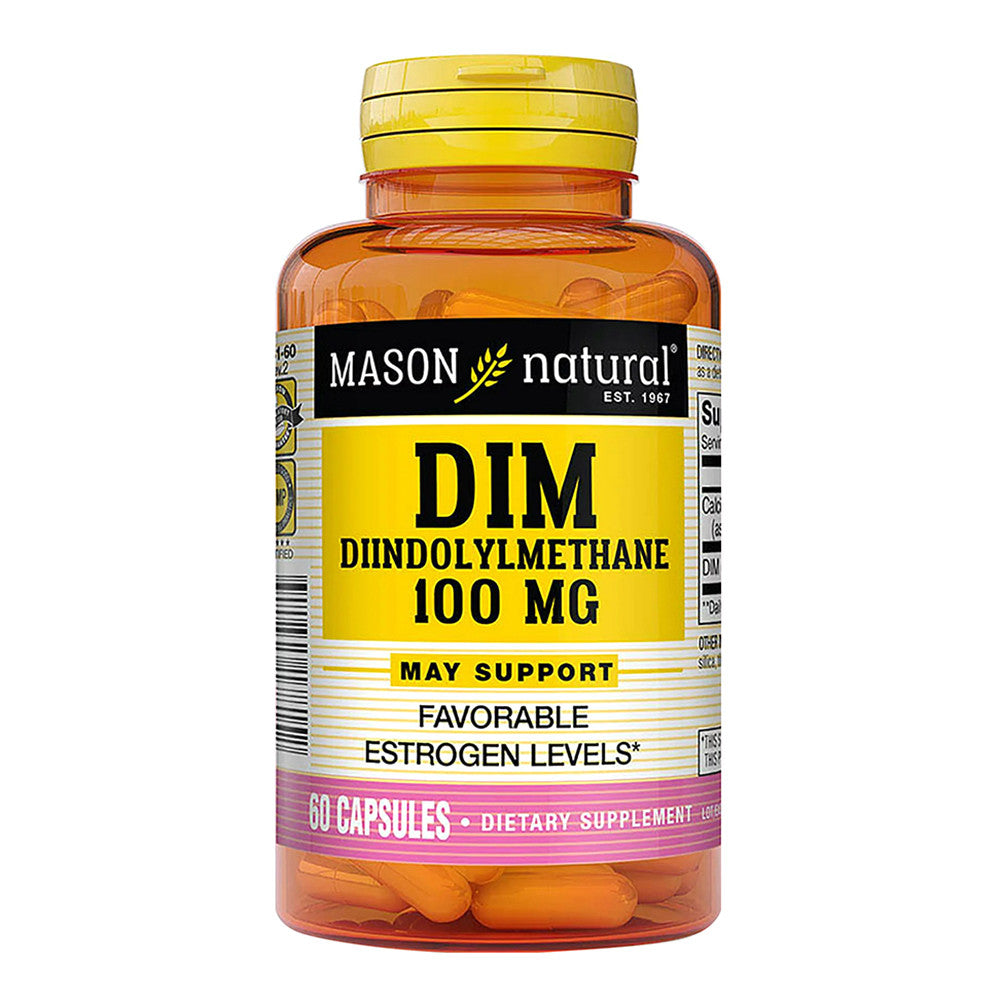Mason Natural Dim Diindolylmethane 100 mg Capsules, Helps Estrogen Levels, 60 Ea
