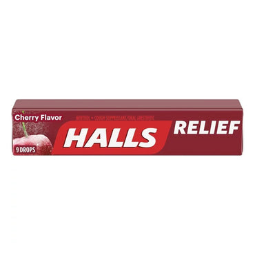 Halls Mentho Lyptus Cough and Sore Throat Drops, Cherry, 9 Roll, 20 Packs