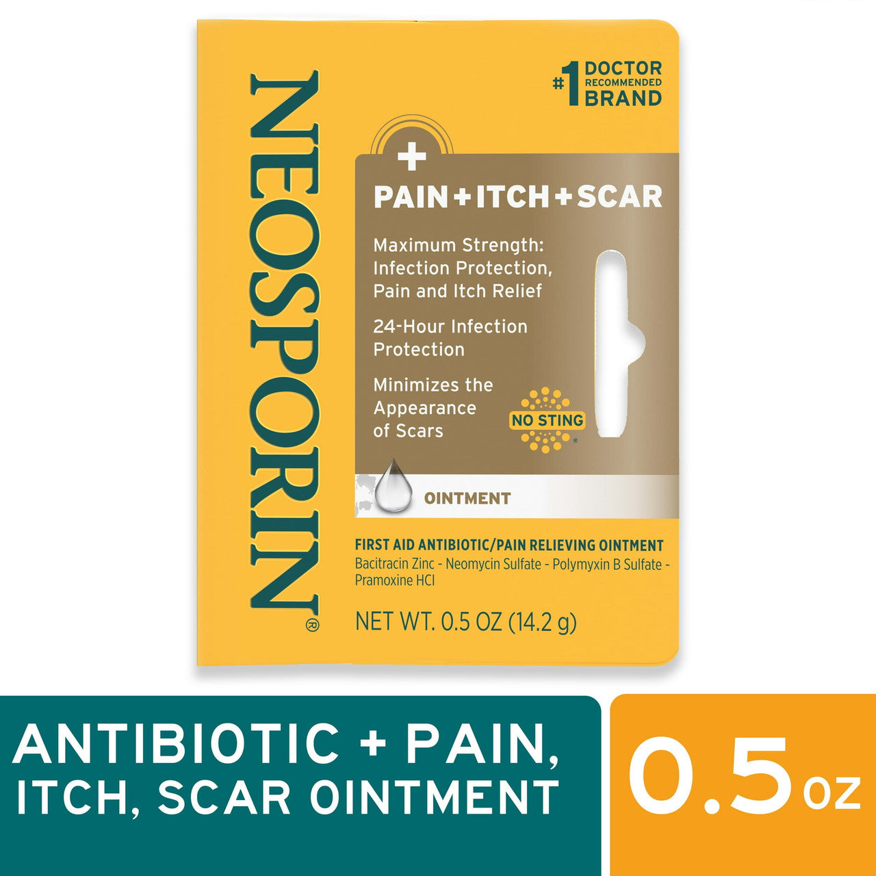 Neosporin Pain Itch Scar Antibiotic Ointment Plus Pain Relief 0.5 oz