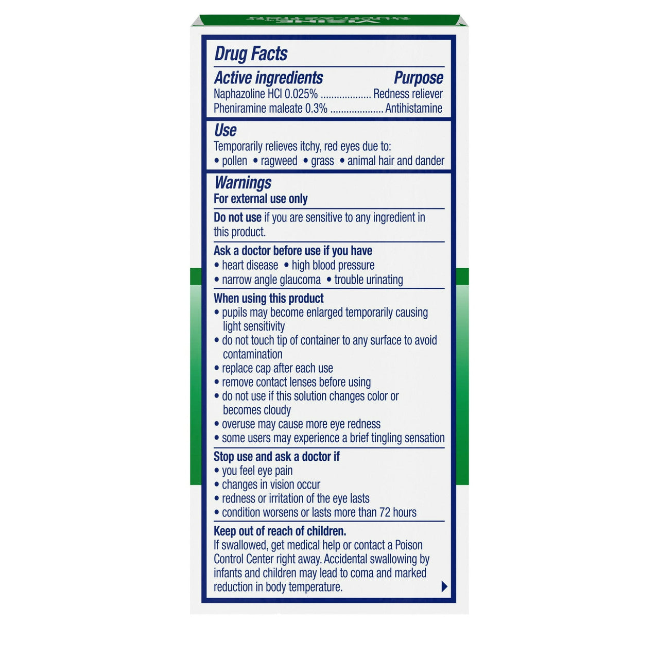 Visine Allergy Relief Multi-Action Antihistamine Eye Drops, Red, Itchy Eyes, 0.5 Oz