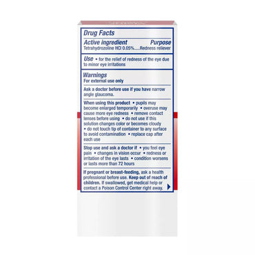 Visine Red Eye Comfort Redness Relief Eye Drops, 0.5 Oz