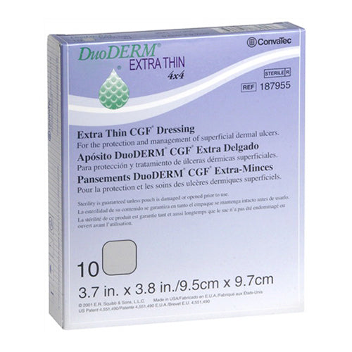 Duoderm Cgf Extra Thin Dressing 4 Inches X 4 Inches - 10 Per Pack