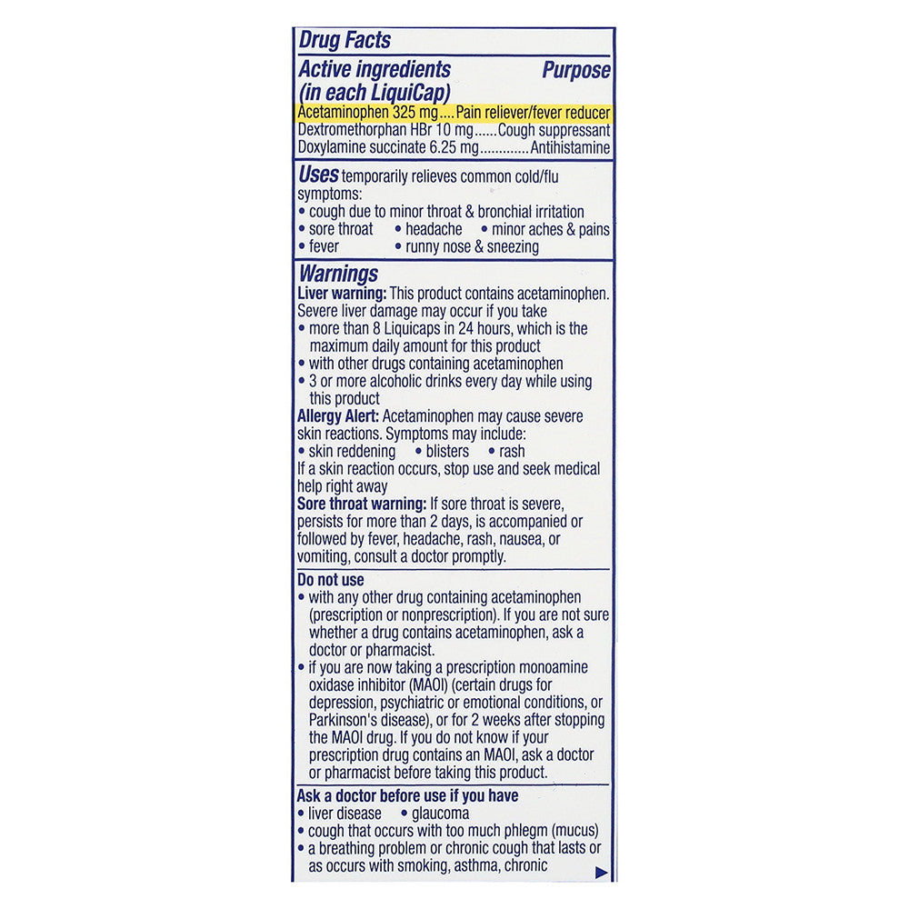 Vicks Nyquil Ultra Concentrated Liquicaps Cold, Cough and Flu, 48 Ea