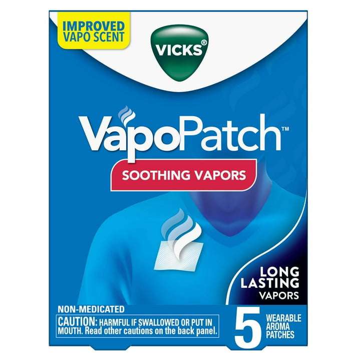 Vicks Vapopatch with Long Lasting Soothing Vapors for Adults, 5 Ea