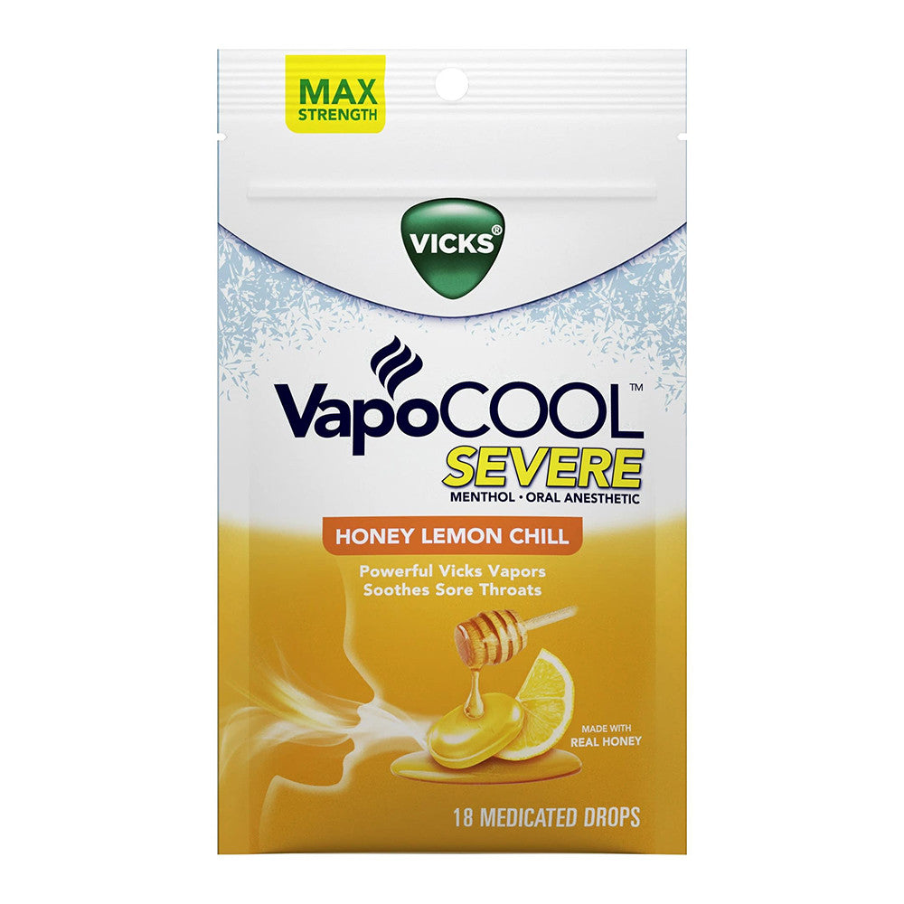 Vicks Vapocool Honey Lemon, 18 Ea