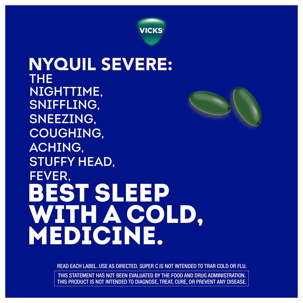 Vicks Nyquil Severe Cold and Flu Medicine Supplement Tablets, 26 Ea