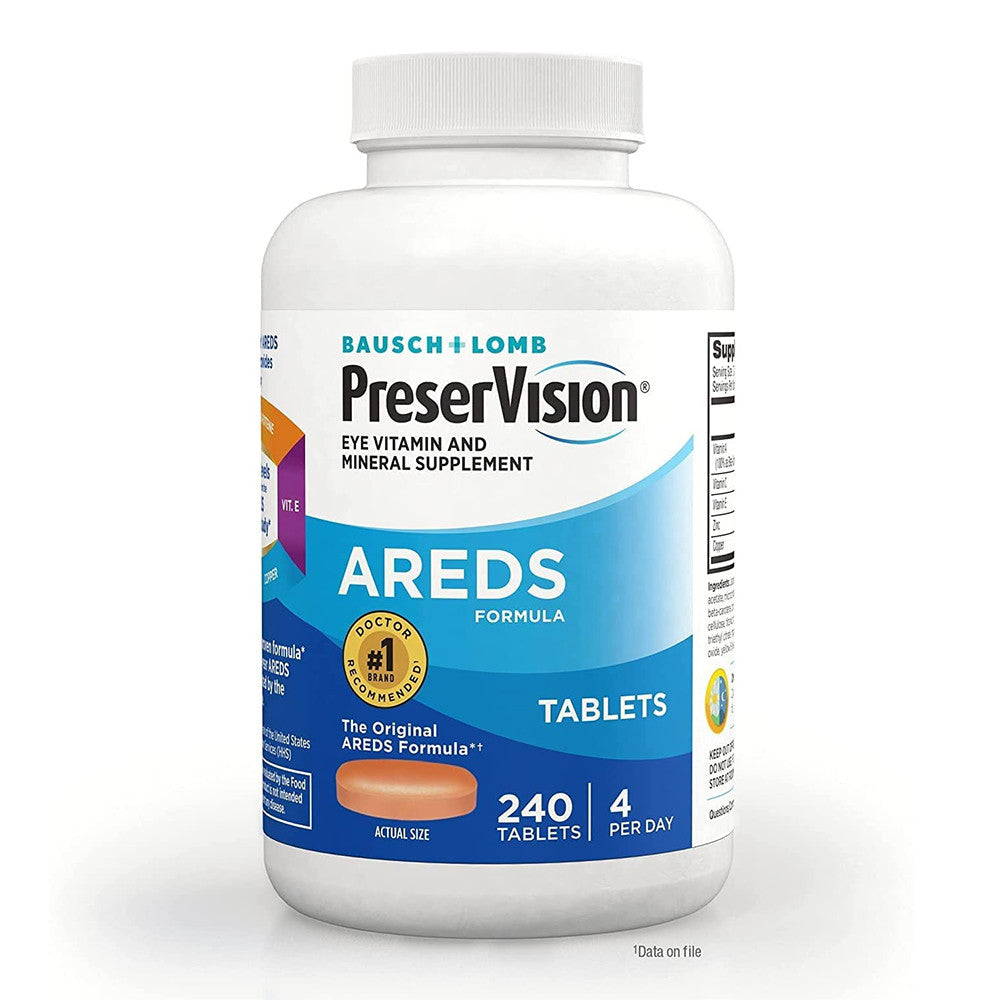 Bausch And Lomb Preservision Areds Eye Vitamin And Mineral Supplement Tablets, 240 Ea