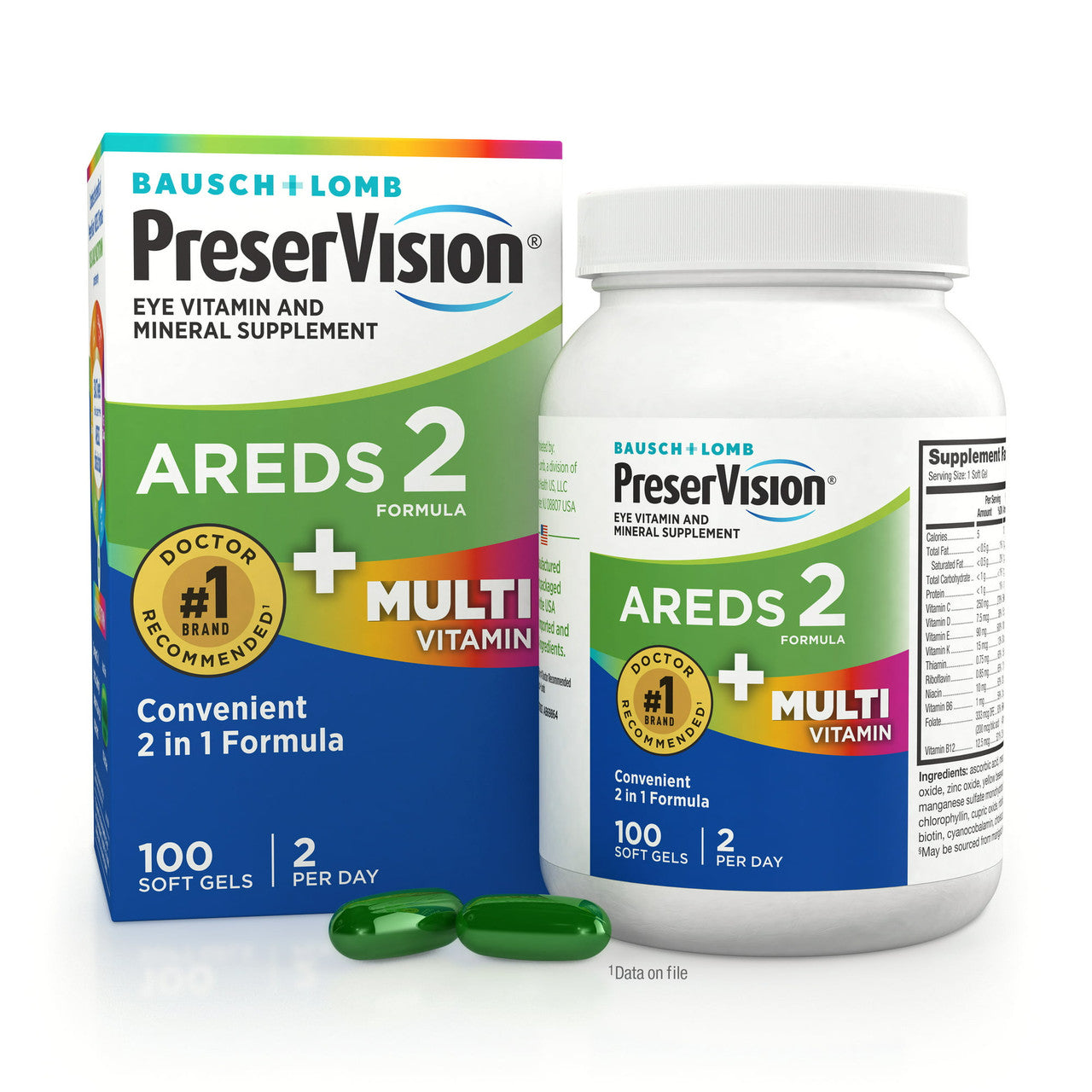 Bausch And Lomb Preservision Areds 2 Formula Plus Multivitamin Eye Soft Gels, 100 Ea