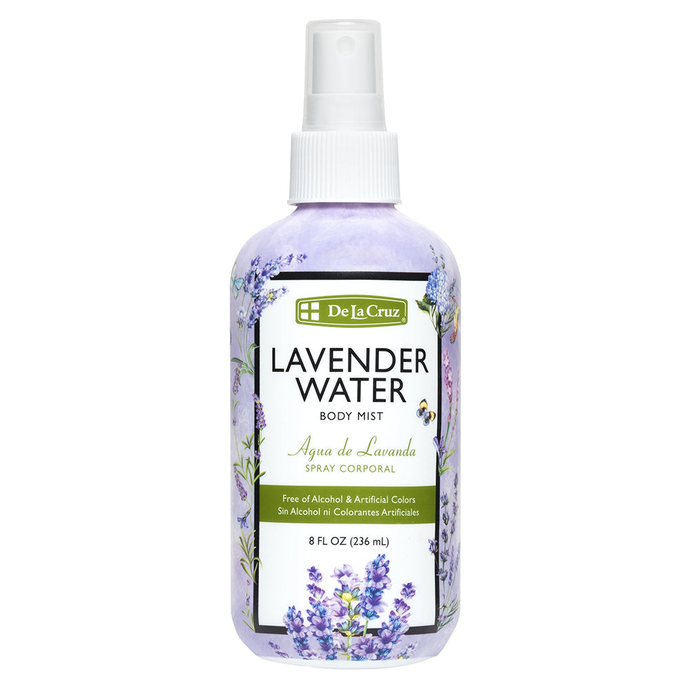 De La Cruz Lavender Water Body Mist for Refreshing and Soothing Skin 8Oz (236ml)