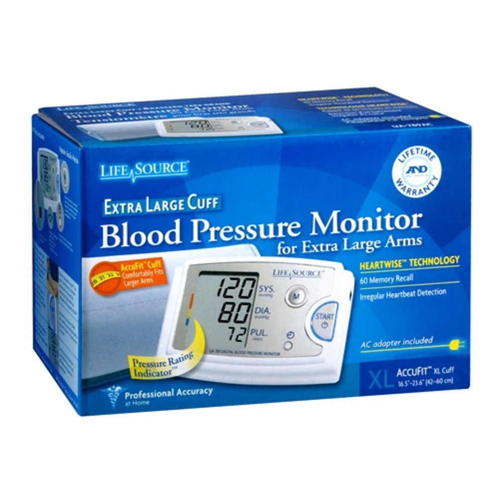 Life Source Blood Pressure Monitor with Accu Fit Extra Large Cuff, 1 Ea
